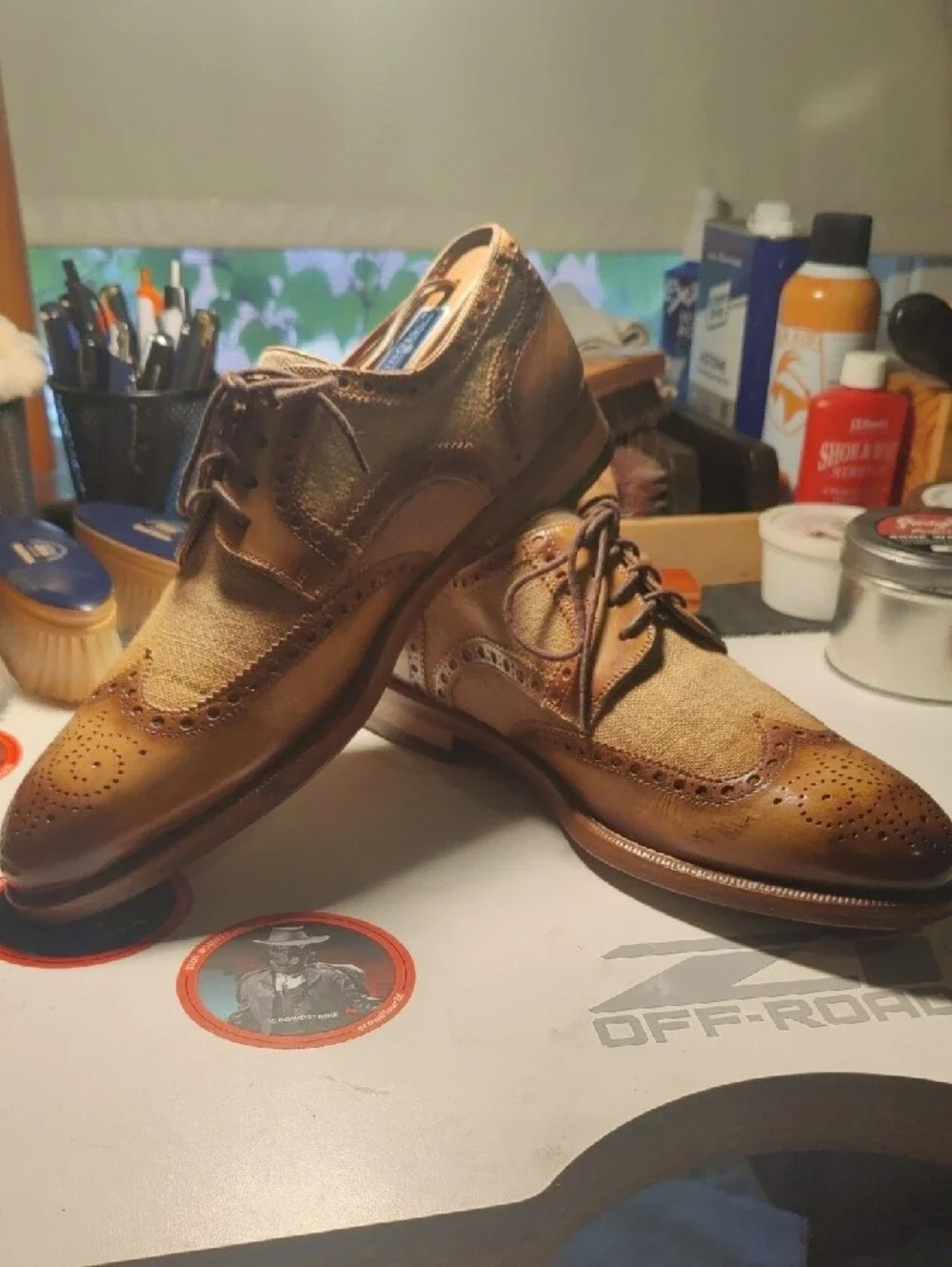 Magnanni Brown & Tan Brogue Wingtip Derbys